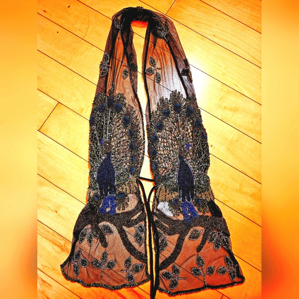 Hand Made Bead On Chiffon Backless Top